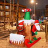 6Ft Long Inflatable Santa Claus Flying Airplane