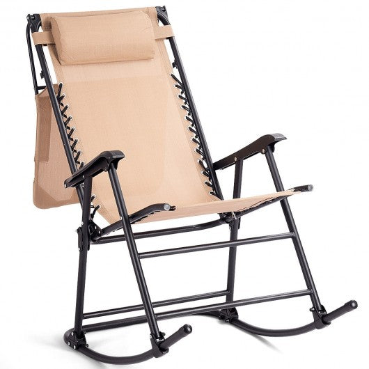 Zero Gravity Folding Rocking Chair Rocker Porch