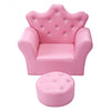 Pink Kids Sofa Armrest Couch with Ottoman