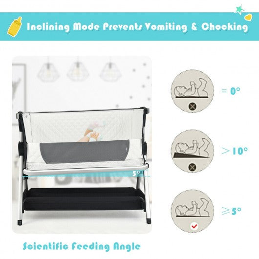 Breathable Baby Bed Side Crib  Adjustable Sleeper Bedside Bassinet