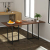 Metal Frame Wood Top Console Dining Table Rectangular Kitchen Table