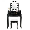 Makeup Dressing Table with Lighted Mirror and Touch Switch