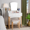 Vanity Table Set Dressing Table Cushioned Stool Makeup Table