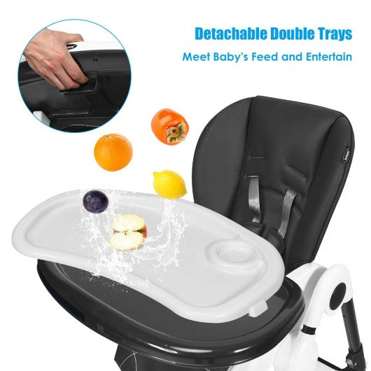 A-Shaped High Chair with 4 Lockable Wheels