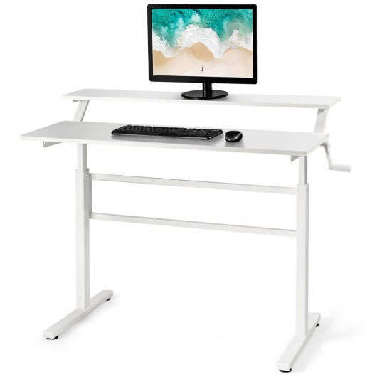 Standing Desk Crank Adjustable Sit to Stand Workstation