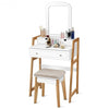 Makeup Vanity Table Dressing table and Cushioned Stool Set