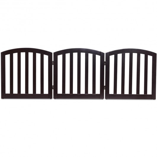 24'' Configurable Folding Standing 3 Panel Wood Pet Fence