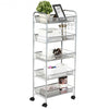 5 Tier Mesh Rolling File Utility Cart Storage Basket