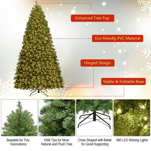 PreLit Artificial PVC Christmas Tree with LED Lights & Stand