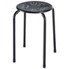 Set of 6 Stackable Backless Round Metal Stool Set