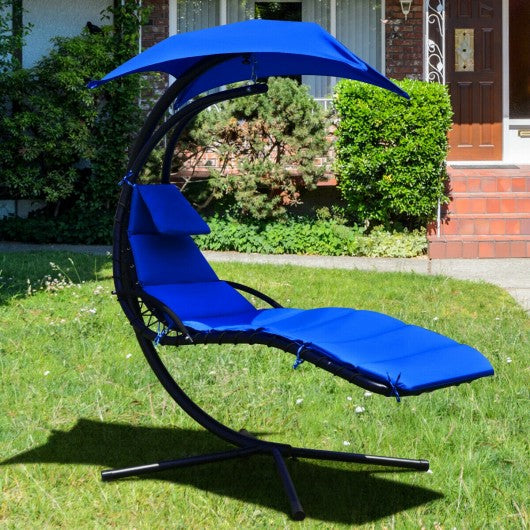 Hanging Stand Chaise Lounger Swing Chair w/ Pillow