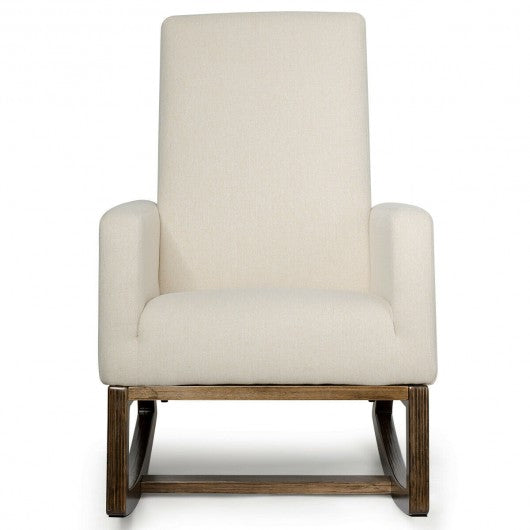 Mid Century Retro Fabric Upholstered Massage Rocking Chair