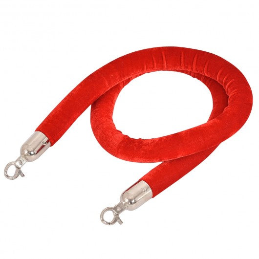 Crowd Control Velvet Rope with Polished Hooks