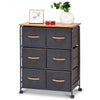 6-Drawer Fabric Display Dresser Storage Cabinet with Wheels