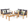 Outdoor 4PCS Acacia Wood Chat Set