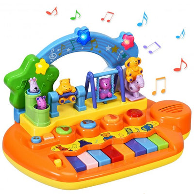 Kids 8 Keys Rainbow Piano Keyboard with Animal Playground LED Light