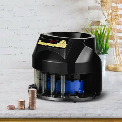 Auto Coin Sorter Dispenser Counting with Coin Tubes & LED Display