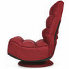 5-Position Folding Floor Gaming Chair-Wine Red