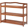 3-Tier Wood Shoe Rack Freestanding Shoe Storage Organizer