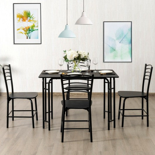 5 pcs Wood Rectangular Dining Table Set