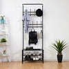 Metal Entryway Coat Hat Shoes Rack 18 Hooks Garment Rack