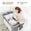 Portable Infant Travel Bassinet Crib with Carrying Bag-Gray