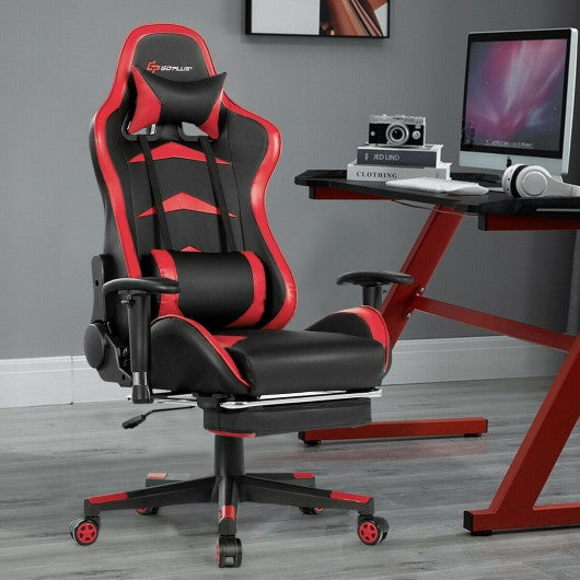 Massage Gaming Chair with Footrest
