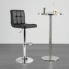 Adjustable Swivel Bar Stool with PU Leather-Black