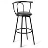 Set of 2 Swivel Seat Metal Frame Bar Stools with Footrest