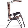 Folding Recliner Lounge Chair with Shade Canopy Cup Holder