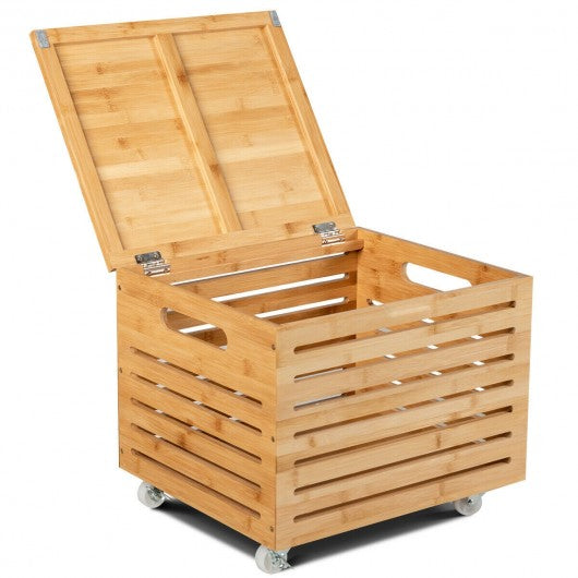 Bamboo Hanging and Rolling File Storage Organizer-Natural