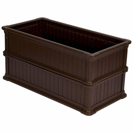 2 PCS Raised Garden Rectangle Plant Box