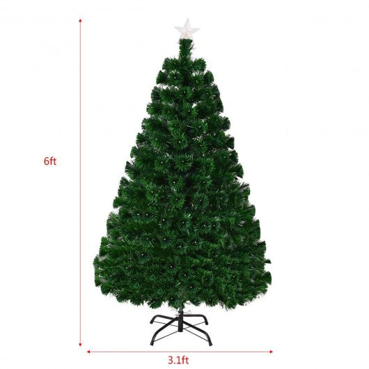 5' / 6' / 7' Multicolor LED Fiber Optic Artificial Christmas Tree