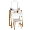 Makeup Vanity Table Dressing table and Cushioned Stool Set