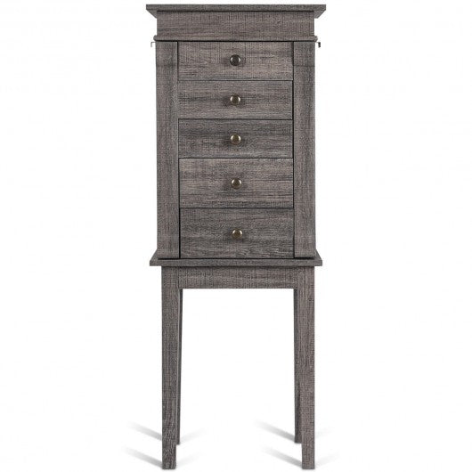 Standing Jewelry Cabinet Storage Organizer with Wooden Legs