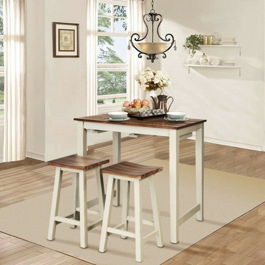 3-Piece Bar Table Set Counter Pub Table