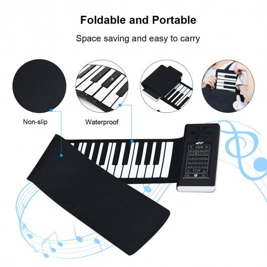 61 Key Electronic Roll up Silicone Rechargeable Piano Keyboard