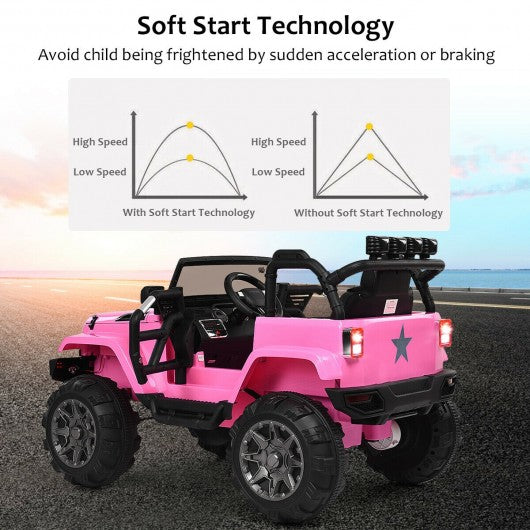 12V Kids Remote Control Riding Truck Car with LED Lights