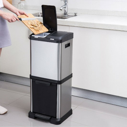 8.5 Gallon Garbage Bin with Pedal and 3 Buckets