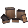 5 pcs Square Bamboo Hamper Laundry Basket Storage Bin