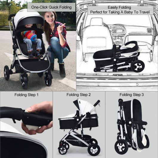 2 in 1 High Landscape Convertible Reversible Bassinet Pram