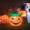 4 Ft Halloween Inflatable LED Pumpkin with Witch Hat