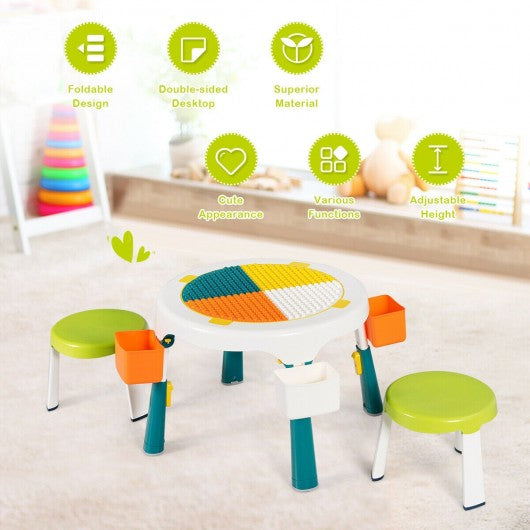 5 in 1 Kid Folding Storage Activity Table Chair Set