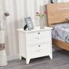 Solid Wood Elegant Storage Nightstand w/ 2 Locking Drawers