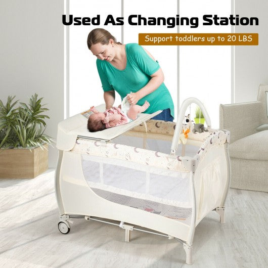 Foldable Baby Playard with Changing Station