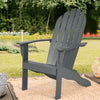 Outdoor Solid Wood Durable Patio Adirondack Chair-Gray