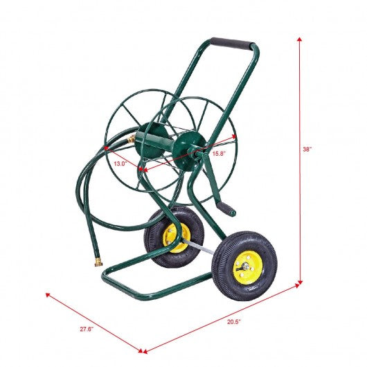 Garden Steel Frame Wheeled Hose Reel Cart