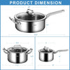 Nonstick Stainless Steel Cookware Set with Glass