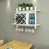 Wall Mount Wine Rack Organizer with Glass Holder