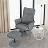 Fabric Massage Swivel Lounge Recliner with Ottoman